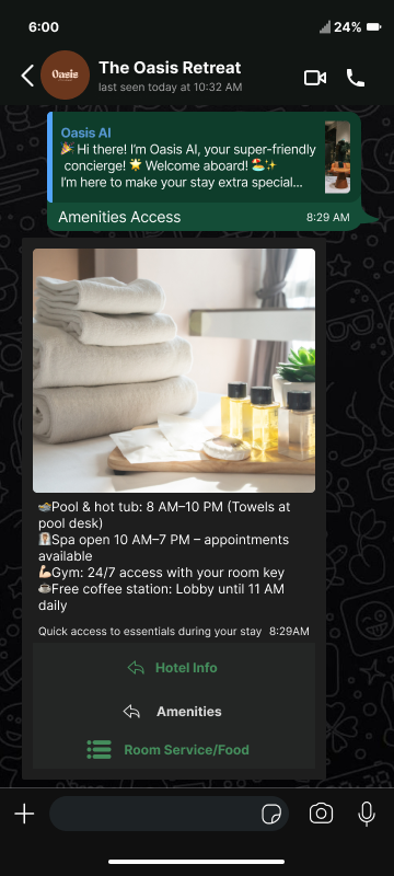 WhatsApp concierge screen 4